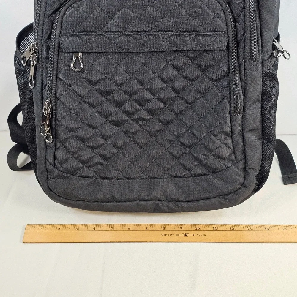 KROSER Laptop Backpack Black Quilted Travel Bag USB Port 18 inch Multi-Pocket‎